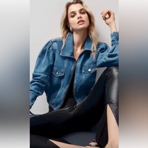 Anthropologie Size XXS denim bomber jacket